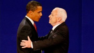 Senator John McCain and President Obama showing civility matters