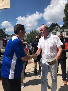 Governor Phil Murphy made an appearance to the Rutherford fair to show his endorsement to Mark Yampaglia for Mayor of NA.