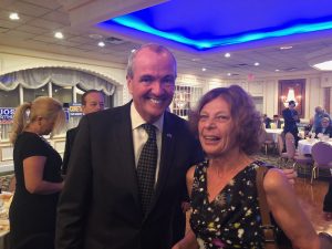 Josie Papile (right) meets Governor Murphy (left)
